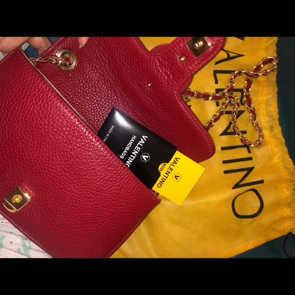 💯Valentino by Mario red carmin bag - Picture 2 of 6